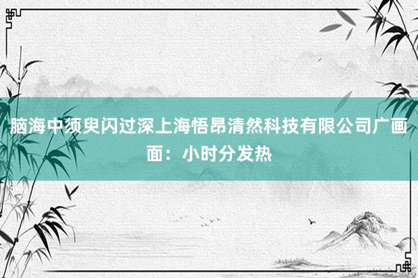 脑海中须臾闪过深上海悟昂清然科技有限公司广画面:小时分发热