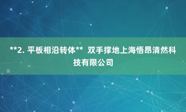 **2. 平板相沿转体** 双手撑地上海悟昂清然科技有限公司