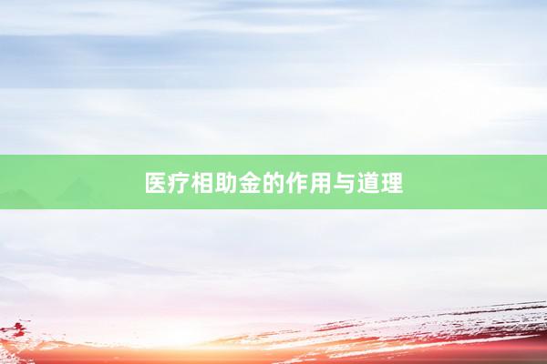 医疗相助金的作用与道理